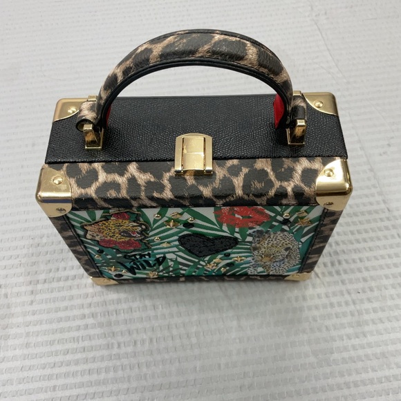 Aldo Jungle Print Mini Bag with Red Handle - Picture 6 of 7